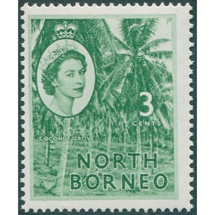 North Borneo 1957 3c. green SG374 unused