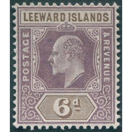 Leeward Islands 1902 6d. dull purple & brown SG25 unused