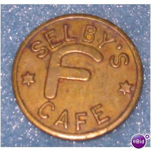 Vintage Selby's Cafe F Brass Trade Token