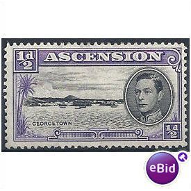 Ascension Island 1944 1/2d Blue & Violet P13 SG38b M/M