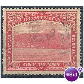 Dominica 1921 SG63 1d Carmine.Fine Used.