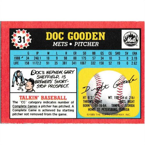1989 Topps United Kingdom Minis - #31 - Doc Gooden