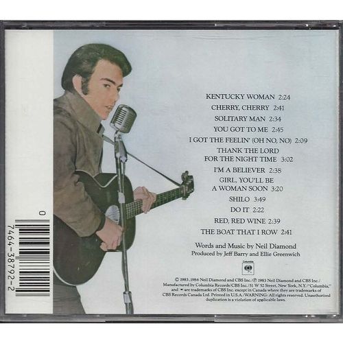 Neil Diamond Classics - "Original Hit Recordings" - 12 tracks!