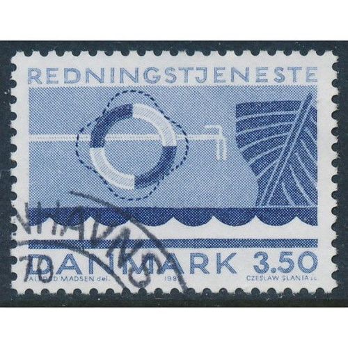 Denmark AFA 0784/Scott 744, 3.50kr blue Sea Rescue Service, VF used stamp