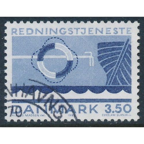 Denmark AFA 784/Scott 744, 3.50kr blue Sea Rescue Service, VF used stamp