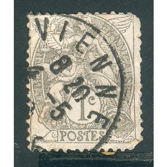 France 1900 - SG288 - 1c grey - "Blanc" - used