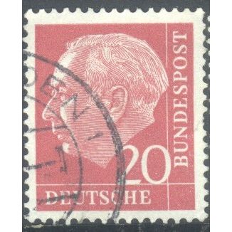 Germany 1954 - 20pf carmine - President Heuss - used 12