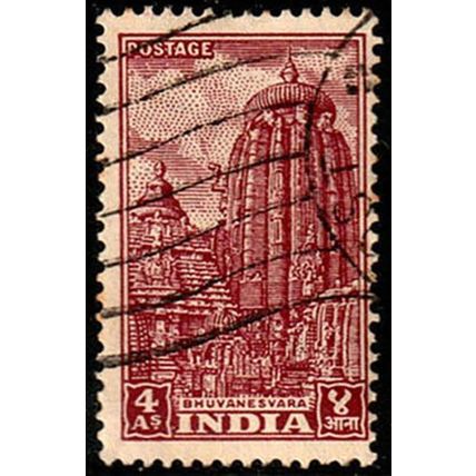 India 1949 Sculpture Bhuvanesvara 4As Used Stamp