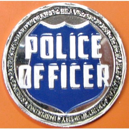 Police Officer. Challenge Coin. 1.50" Silver Tone. 79b.