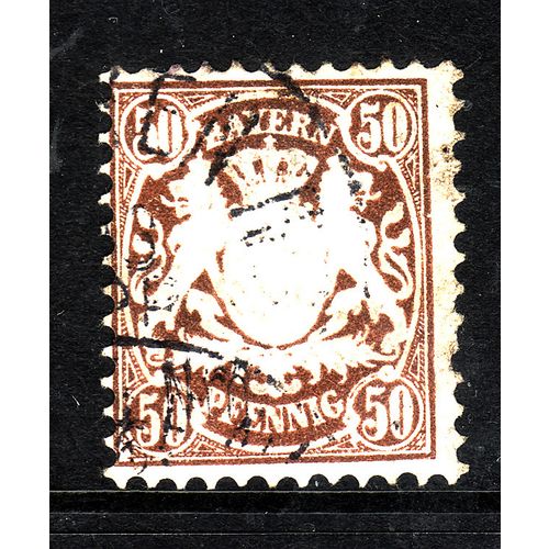 GERMANY STATES BAVARIA 1881 SG 98 50pf BROWN FINE USED