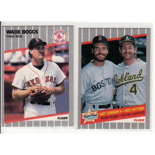 TWO 1989 Fleer Wade Boggs cards – #81, #633-HOF-Red Sox