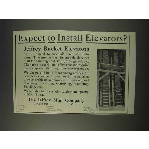 1910 Jeffery Bucket Elevators Ad - Expect to Install?