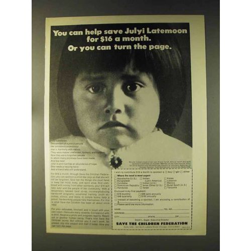 1976 Save The Children Federation Ad - Julyi Latemoon