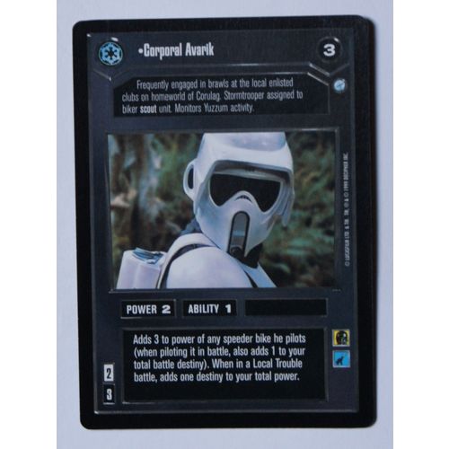 Star Wars CCG: Endor Limited # Corporal Avarik (A) 1999 dark decipher