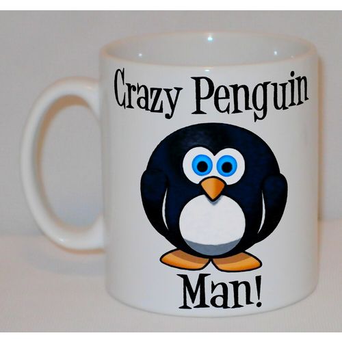 Crazy Penguin Man Mug Can Personalise Funny Animal Lover Bird Zoo Keeper Gift