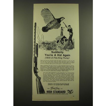 1963 Hi-Standard Flite-King Pump Shotgun Ad - Suddenly you're a kid again