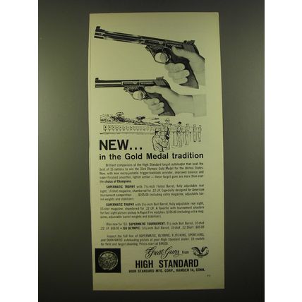 1963 Hi-Standard Supermatic Trophy Pistols Ad - New in the Gold Medal tradition