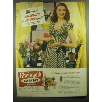 1947 Rheingold Extra Dry Lager Beer Ad - Michaele Fallon