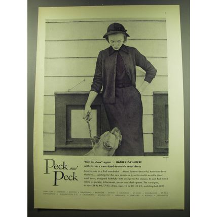 1949 Peck and Peck Hadley Cashmere Sweaters Ad - Tom Palumbo - Best in Show