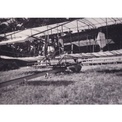 Lane Glider Flight Lesson 1910 Brookland Museum BBC Plane Photo Postcard