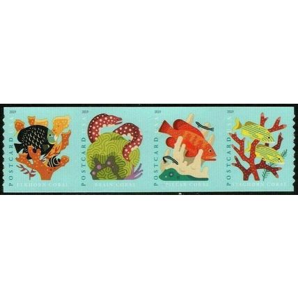 Coral Reefs Postcard Rate - Roll of 100 Postage Stamps Scott 5367-70
