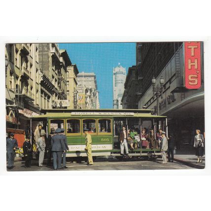 Cable Car Turntable San Francisco Postcard California USA 874