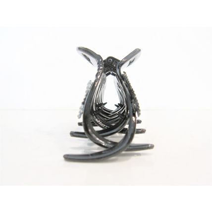 Large black hair claw clip with black rhinestones
