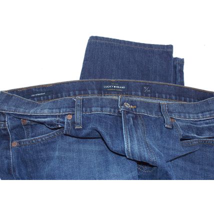 Lucky Brand Jeans Mens 40x30 Dark Blue Denim 221 Straight Leg Cotton