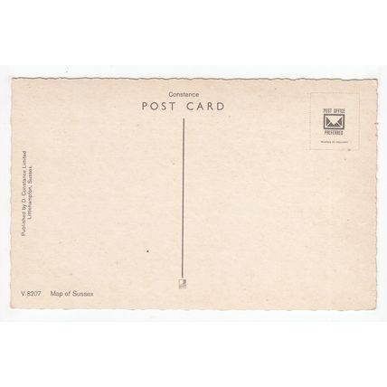 Sussex Map Postcard 8207