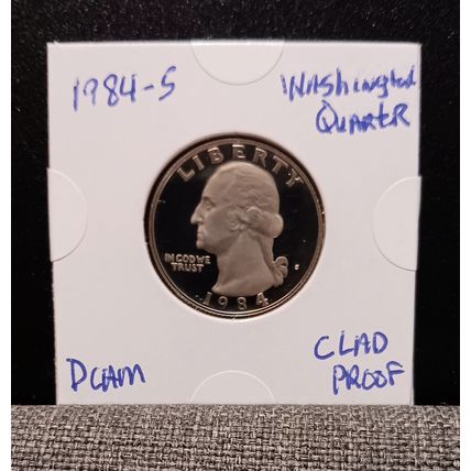 1- 1984 S ( CLAD PROOF/ DCAM ) WASHINGTON QUARTER.