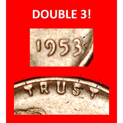 DISCOVERY WHEAT PENNY 1909-1958: USA★1 CENT 1953 DOUBLE 3★LOW START★NO RESERVE