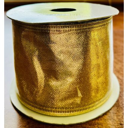 Ribbon Gold 2 1/2" x 10 yards Wired Ribbon - sealed