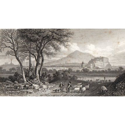 EDINBURGH, FROM CRAIGLEITH 1829 Thomas Hosmer Shepherd ANTIQUE ENGRAVING
