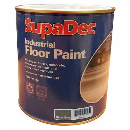 SupaDec Industrial Floor Paint 1L Slate Grey / Black / Light Grey / Red Garage