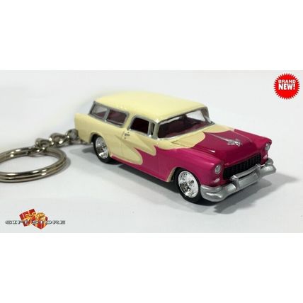 RARE KEYCHAIN 55/56/57 PINK TRI-FIVE CHEVY NOMAD GREAT GIFT & DESK DISPLAY