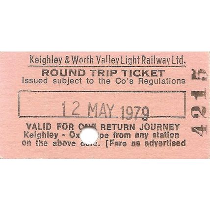 Keighley & Worth Valley Light Railway Ltd. Edmondson Round Trip Ticket