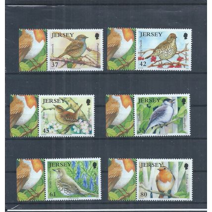 Jersey stamps. 2009 Jersey Birdlife - Songbirds SG 1450 - 1455 birds (AK792)