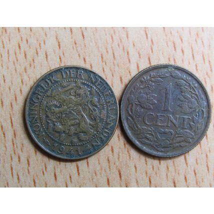 Netherlands 1941 1 Cent Copper Coin