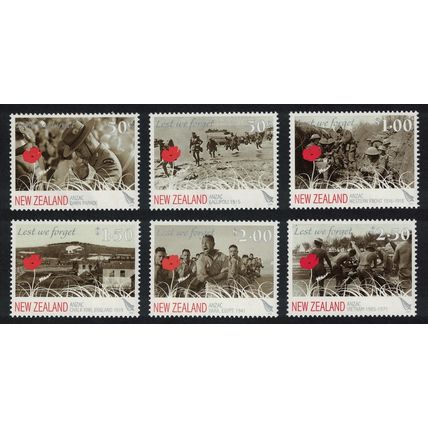 New Zealand ANZAC Militaria 6v 2008 MNH SG#3032-3037