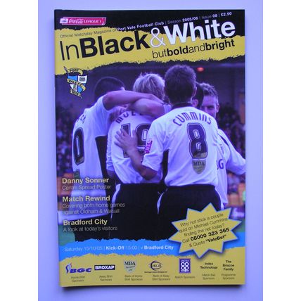 PORT VALE v BRADFORD CITY League 1 15/10/2005