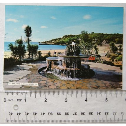 old postcard St Brelades Gardens, Jersey