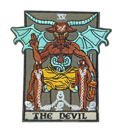 The Devil Tarot Card Embroidered Patch Sew On Iron On Badge Gothic Pagan P224