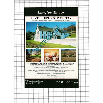 Strathtay Perthshire House Sale Advert - 1991 Cutting