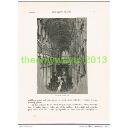 THE NAVE, LOOKING EAST, BEVERLY MINSTER, YORKSHIRE, ENGLAND, c1891 Illustration