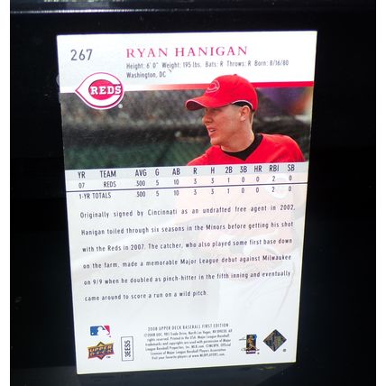 UPPER DECK 2008 RYAN HANIGAN ROOKIE CARD #267