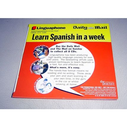 LEARN SPANISH IN A WEEK (disc one of eight) : DAILY MAIL PROMOTIONAL AUDIO CD :