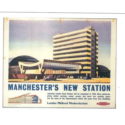 UK RAIL ADVERTISING BRITISH RAILWAYS MANCHESTER'S NEW STATION CARD NO 10319226