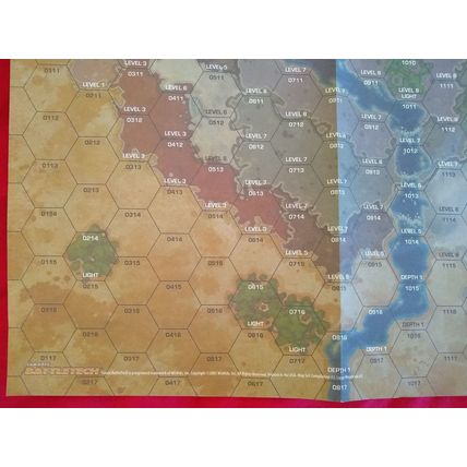 Unused Classic BattleTech Paper Map CBT Large Mountain #1 Crumpled