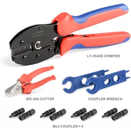 Icrimp Solar PV Panel Crimping Tool Kit, C/W Solar Connector Crimper Works for A