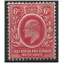 East Africa & Ugandan Protectorate 1907 SG36 6c Red Mounted Mint . .